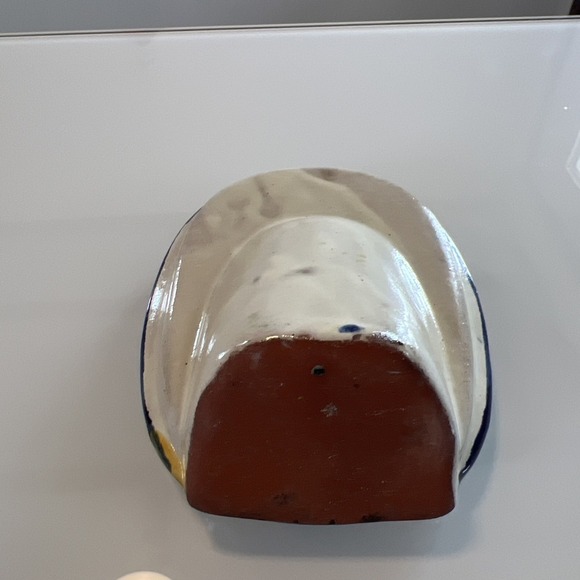 Talvera Mexican Spanish Pottery Photo Holder Sunflower Navy - Picture 6 of 9